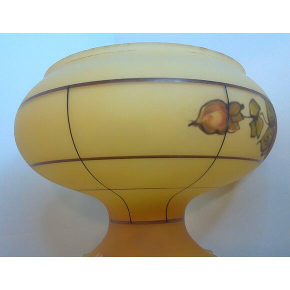 Vintage Reverse Painted Floral Glass Lampshade - Picture 5 of 7